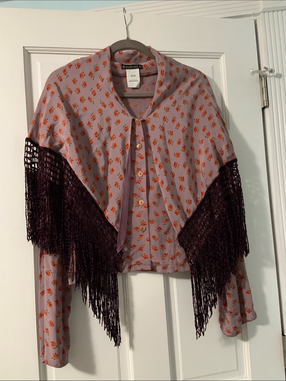 Unique Fringed Blouse Size 8